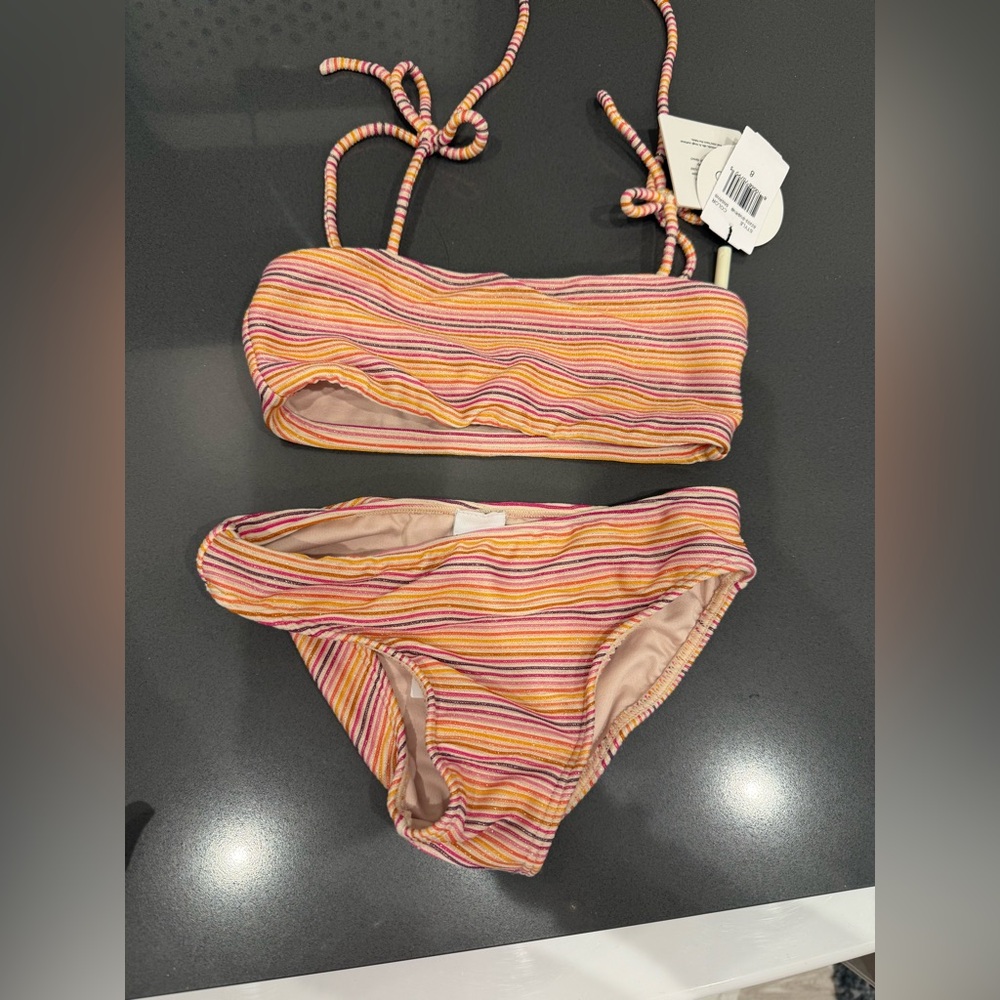 Striped Bikini Set little pexito new